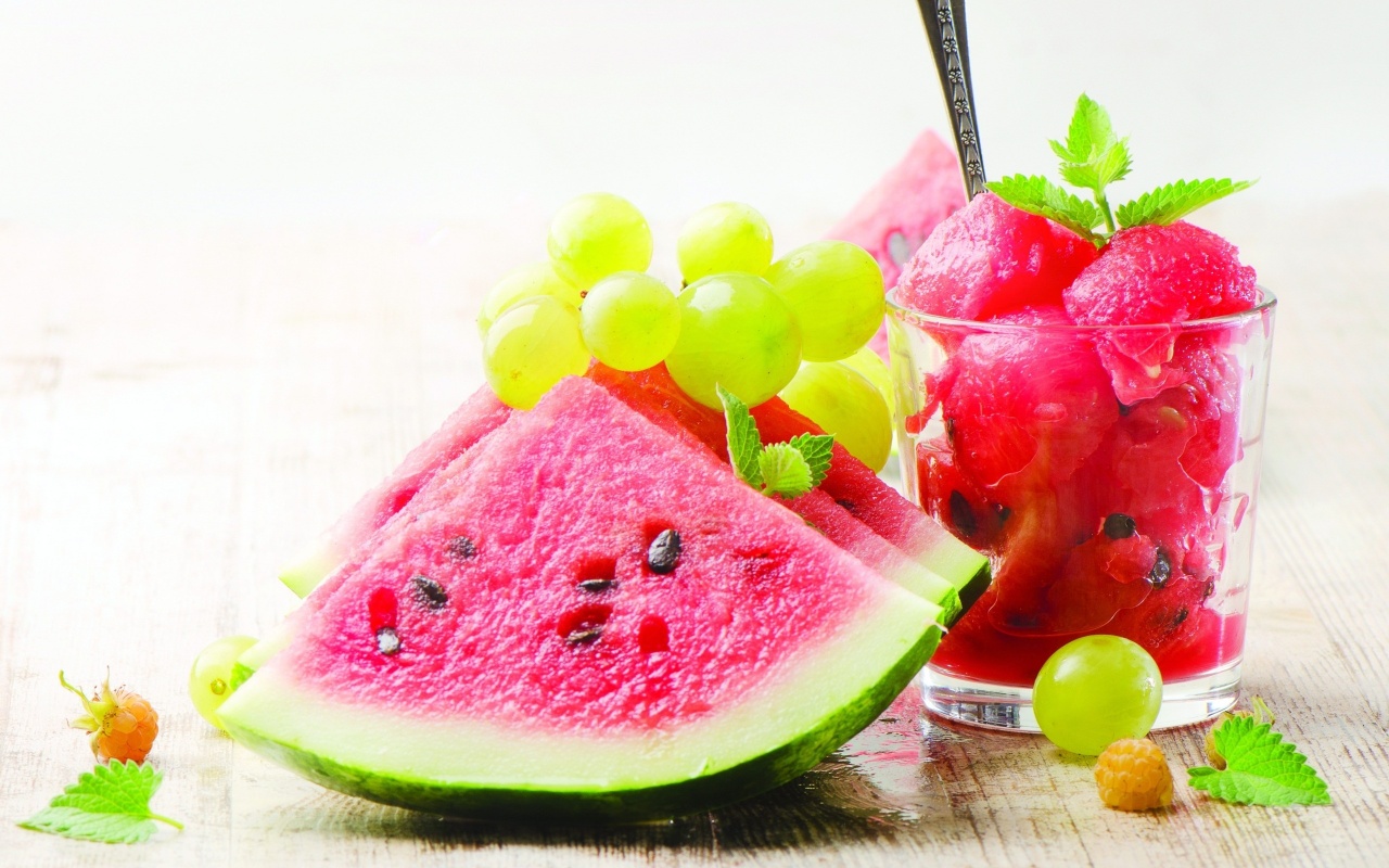 Watermelon and Grapes