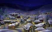 Village in a Quiet Winter Night