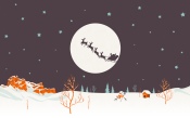 Santa with Reindeers in the Sky