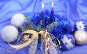 Blue Candles, Christmas Balls