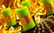 Green Christmas Candles