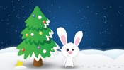 Hare Near the Christmas Tree