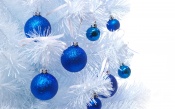 White Christmas Tree With Blue Balls