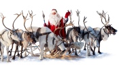 Santa With Reindeer 2560x1440