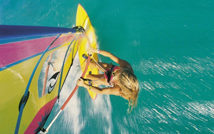 Windsurfing, top view