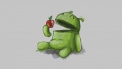 Andriod Eating Apple