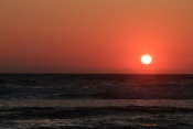 Red Sunset Over the Sea