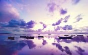 Boats in the Purple Bay