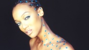 Tyra Banks With Blue Rhinestones