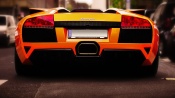 Orange Lamborghini Murcielago, back view