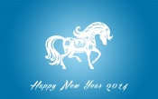 Happy New Year 2014, Blue Background
