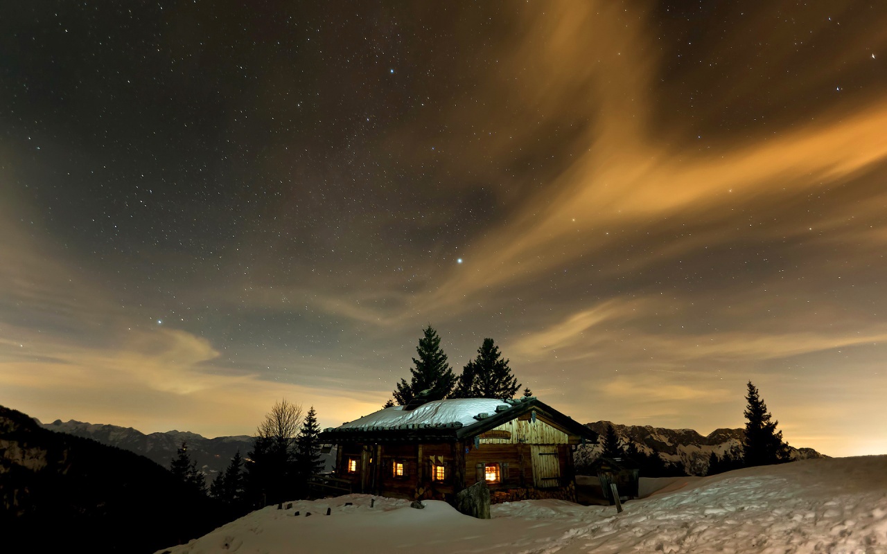 Quiet Winter Night in the Mountains